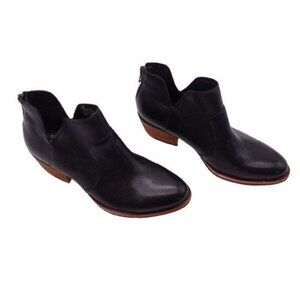 NWOB Kork Ease Skye Leather Ankle Boots Black Size 6 Low Block Heel